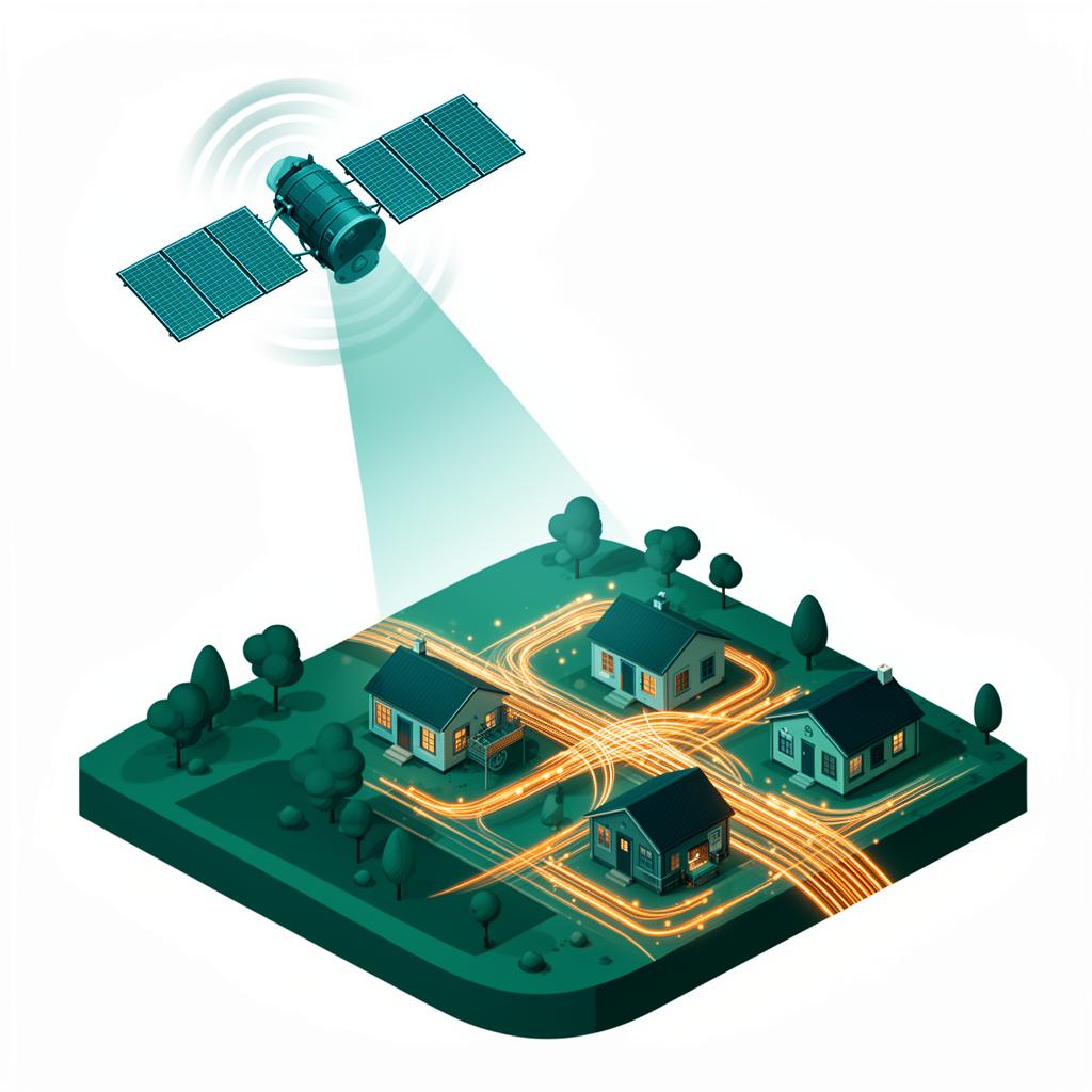 Satellite and fiber connecting a rural community